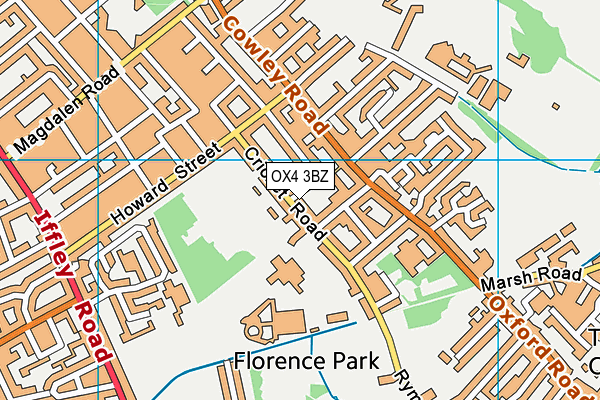 OX4 3BZ map - OS VectorMap District (Ordnance Survey) OX4 3BZ map - OS VectorMap District (Ordnance Survey)