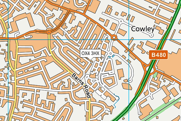 OX4 3HX map - OS VectorMap District (Ordnance Survey) OX4 3HX map - OS VectorMap District (Ordnance Survey)