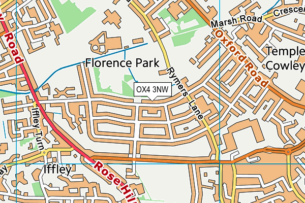 OX4 3NW map - OS VectorMap District (Ordnance Survey) OX4 3NW map - OS VectorMap District (Ordnance Survey)