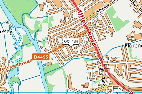OX4 4BH map - OS VectorMap District (Ordnance Survey) OX4 4BH map - OS VectorMap District (Ordnance Survey)