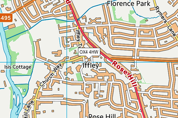 OX4 4HW map - OS VectorMap District (Ordnance Survey)