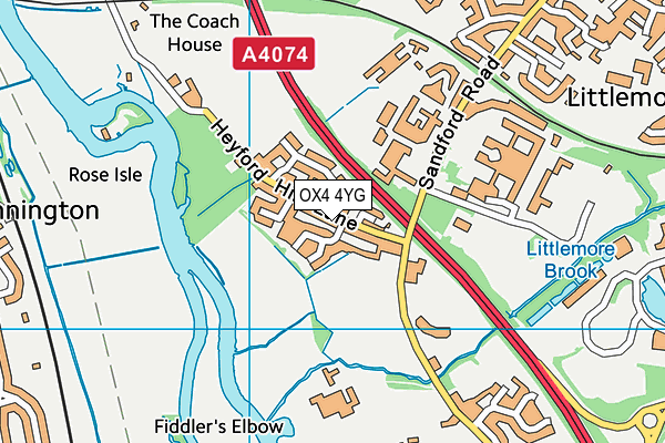 OX4 4YG map - OS VectorMap District (Ordnance Survey) OX4 4YG map - OS VectorMap District (Ordnance Survey)