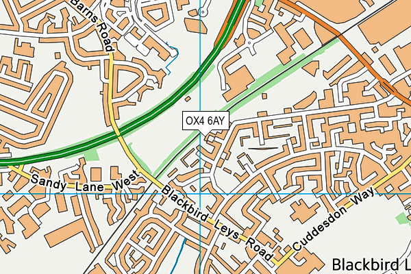 OX4 6AY map - OS VectorMap District (Ordnance Survey)
