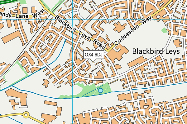 OX4 6DJ map - OS VectorMap District (Ordnance Survey) OX4 6DJ map - OS VectorMap District (Ordnance Survey)