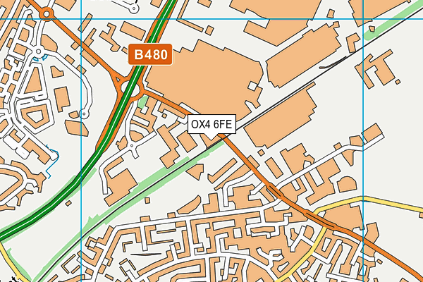 OX4 6FE map - OS VectorMap District (Ordnance Survey) OX4 6FE map - OS VectorMap District (Ordnance Survey)