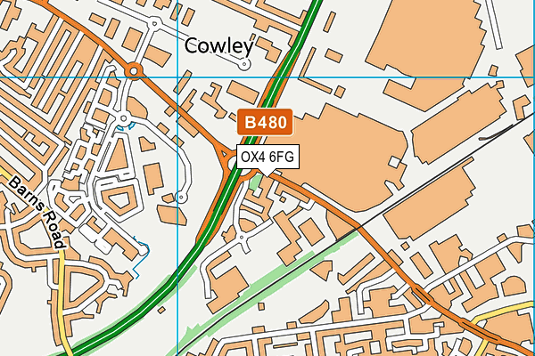 OX4 6FG map - OS VectorMap District (Ordnance Survey) OX4 6FG map - OS VectorMap District (Ordnance Survey)
