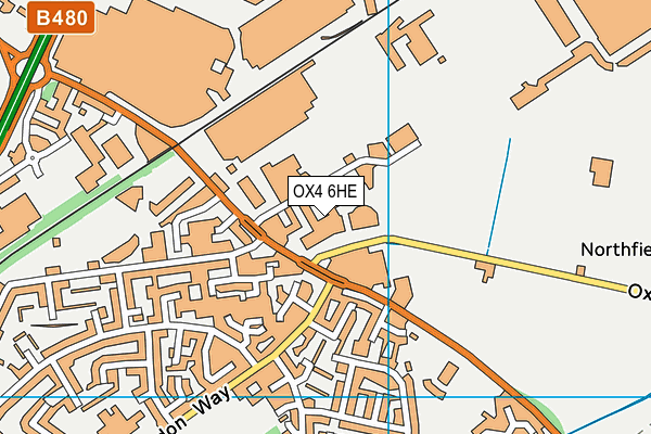 OX4 6HE map - OS VectorMap District (Ordnance Survey) OX4 6HE map - OS VectorMap District (Ordnance Survey)
