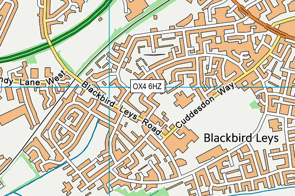 OX4 6HZ map - OS VectorMap District (Ordnance Survey) OX4 6HZ map - OS VectorMap District (Ordnance Survey)