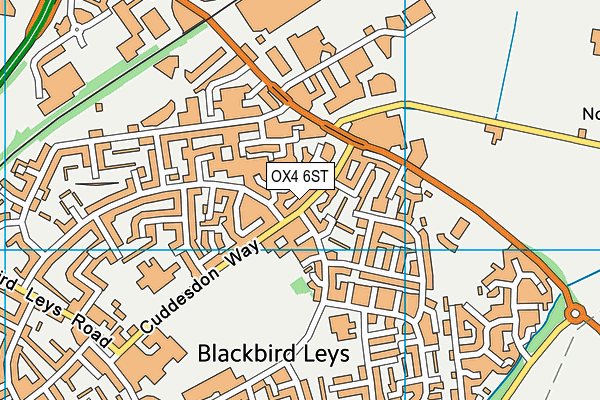 OX4 6ST map - OS VectorMap District (Ordnance Survey) OX4 6ST map - OS VectorMap District (Ordnance Survey)