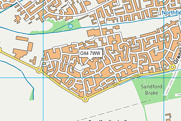 OX4 7WW map - OS VectorMap District (Ordnance Survey) OX4 7WW map - OS VectorMap District (Ordnance Survey)