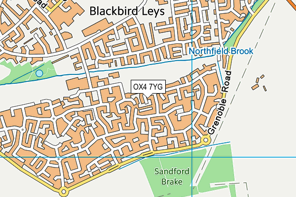 OX4 7YG map - OS VectorMap District (Ordnance Survey) OX4 7YG map - OS VectorMap District (Ordnance Survey)