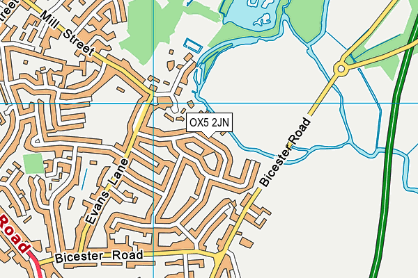 OX5 2JN map - OS VectorMap District (Ordnance Survey) OX5 2JN map - OS VectorMap District (Ordnance Survey)