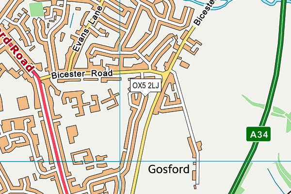 OX5 2LJ map - OS VectorMap District (Ordnance Survey) OX5 2LJ map - OS VectorMap District (Ordnance Survey)