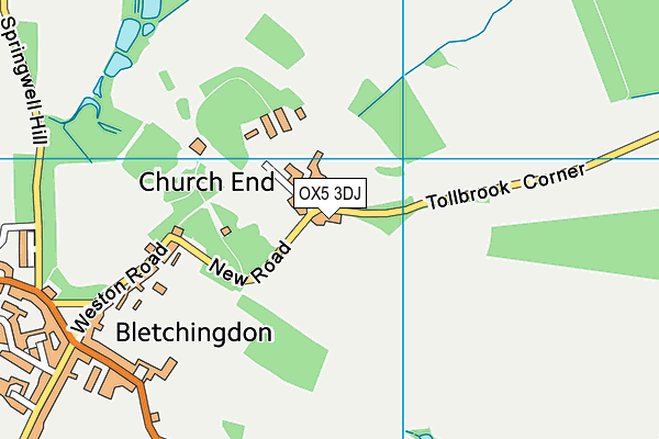 OX5 3DJ map - OS VectorMap District (Ordnance Survey) OX5 3DJ map - OS VectorMap District (Ordnance Survey)