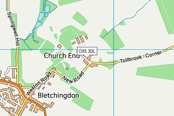 OX5 3DL map - OS VectorMap District (Ordnance Survey) OX5 3DL map - OS VectorMap District (Ordnance Survey)