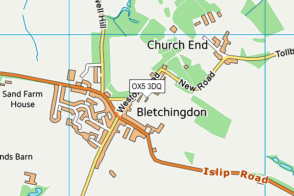 OX5 3DQ map - OS VectorMap District (Ordnance Survey) OX5 3DQ map - OS VectorMap District (Ordnance Survey)