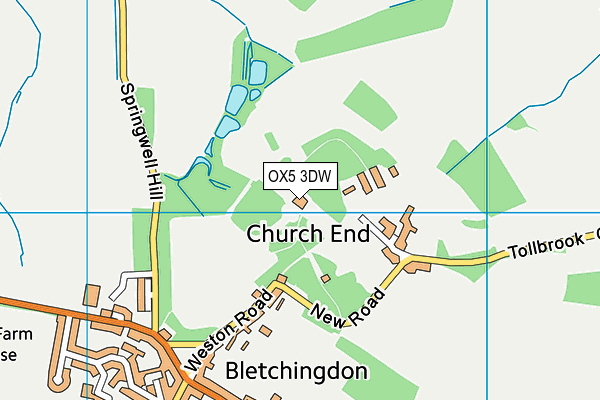 OX5 3DW map - OS VectorMap District (Ordnance Survey) OX5 3DW map - OS VectorMap District (Ordnance Survey)