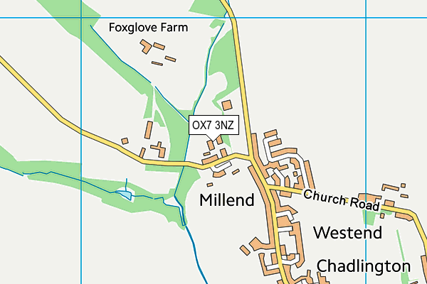 OX7 3NZ map - OS VectorMap District (Ordnance Survey) OX7 3NZ map - OS VectorMap District (Ordnance Survey)