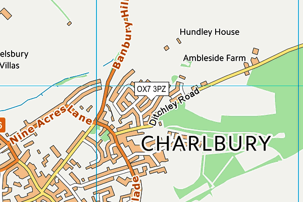 OX7 3PZ map - OS VectorMap District (Ordnance Survey) OX7 3PZ map - OS VectorMap District (Ordnance Survey)