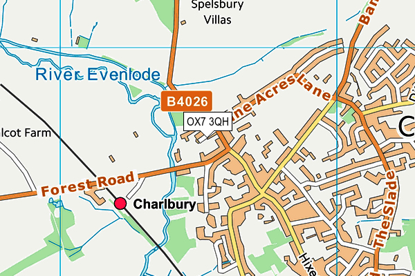 OX7 3QH map - OS VectorMap District (Ordnance Survey) OX7 3QH map - OS VectorMap District (Ordnance Survey)