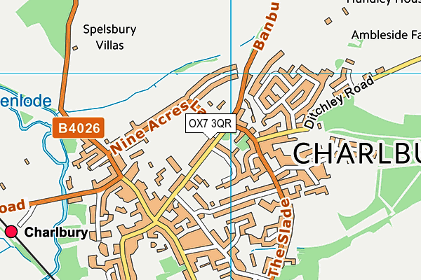 OX7 3QR map - OS VectorMap District (Ordnance Survey) OX7 3QR map - OS VectorMap District (Ordnance Survey)