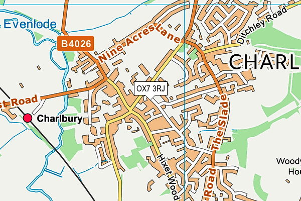 OX7 3RJ map - OS VectorMap District (Ordnance Survey) OX7 3RJ map - OS VectorMap District (Ordnance Survey)
