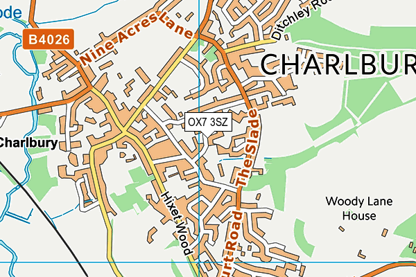 OX7 3SZ map - OS VectorMap District (Ordnance Survey) OX7 3SZ map - OS VectorMap District (Ordnance Survey)