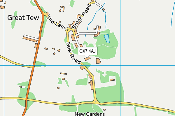 OX7 4AJ map - OS VectorMap District (Ordnance Survey) OX7 4AJ map - OS VectorMap District (Ordnance Survey)