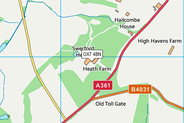 OX7 4BN map - OS VectorMap District (Ordnance Survey) OX7 4BN map - OS VectorMap District (Ordnance Survey)