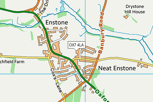 OX7 4LA map - OS VectorMap District (Ordnance Survey) OX7 4LA map - OS VectorMap District (Ordnance Survey)