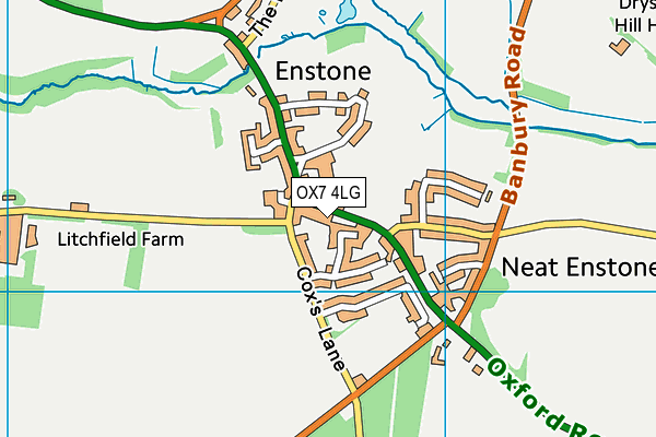 OX7 4LG map - OS VectorMap District (Ordnance Survey) OX7 4LG map - OS VectorMap District (Ordnance Survey)