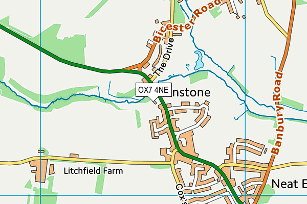 OX7 4NE map - OS VectorMap District (Ordnance Survey) OX7 4NE map - OS VectorMap District (Ordnance Survey)