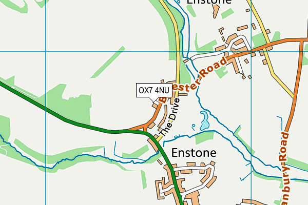 OX7 4NU map - OS VectorMap District (Ordnance Survey) OX7 4NU map - OS VectorMap District (Ordnance Survey)