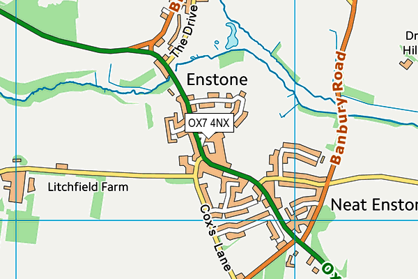 OX7 4NX map - OS VectorMap District (Ordnance Survey) OX7 4NX map - OS VectorMap District (Ordnance Survey)