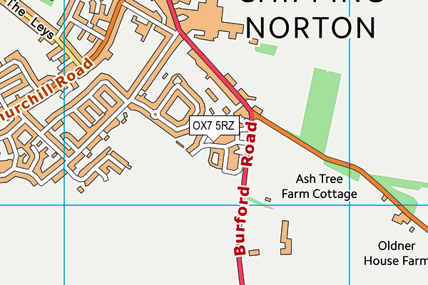 OX7 5RZ map - OS VectorMap District (Ordnance Survey) OX7 5RZ map - OS VectorMap District (Ordnance Survey)