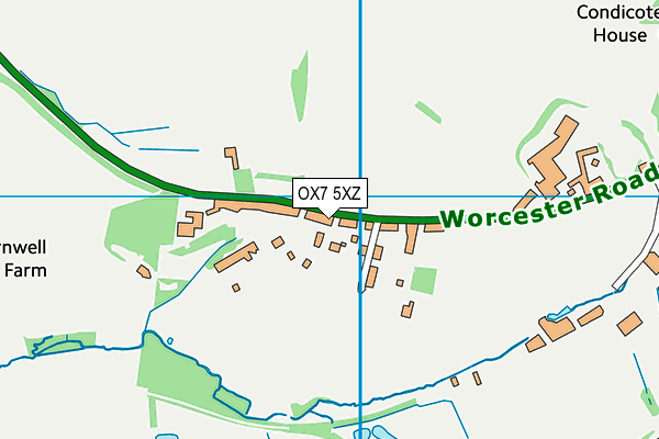 OX7 5XZ map - OS VectorMap District (Ordnance Survey) OX7 5XZ map - OS VectorMap District (Ordnance Survey)