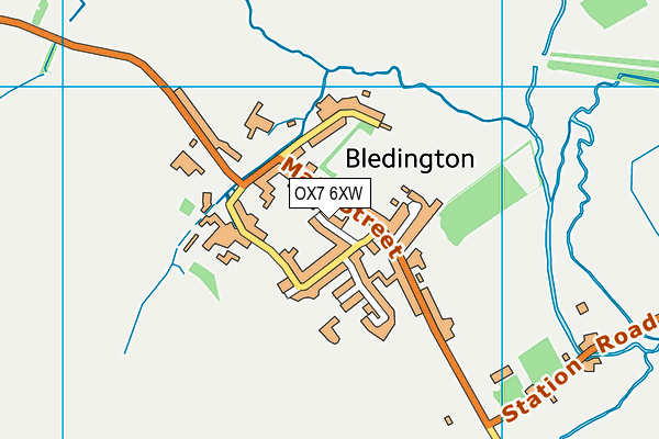 OX7 6XW map - OS VectorMap District (Ordnance Survey)