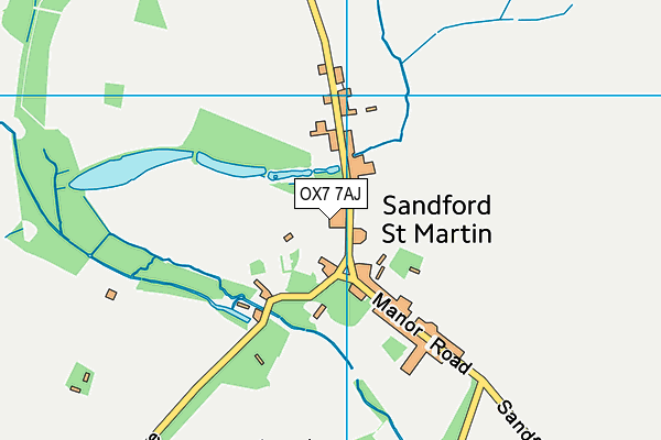 OX7 7AJ map - OS VectorMap District (Ordnance Survey) OX7 7AJ map - OS VectorMap District (Ordnance Survey)