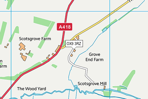 OX9 3RZ map - OS VectorMap District (Ordnance Survey) OX9 3RZ map - OS VectorMap District (Ordnance Survey)