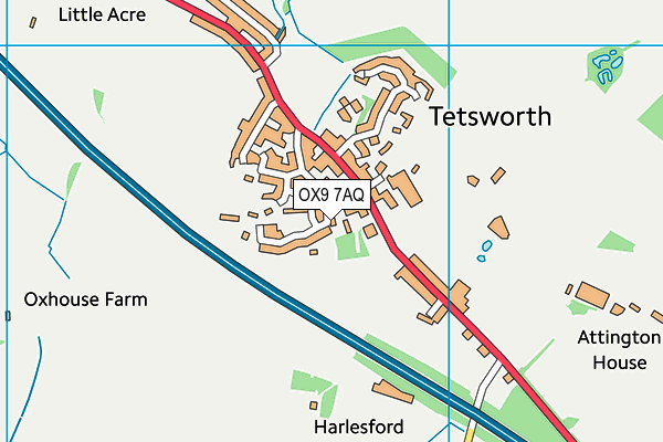 OX9 7AQ map - OS VectorMap District (Ordnance Survey) OX9 7AQ map - OS VectorMap District (Ordnance Survey)
