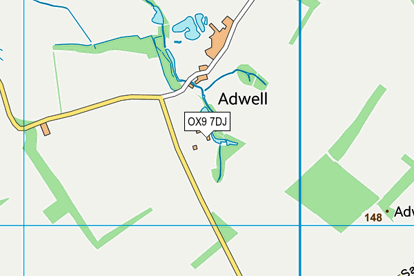 OX9 7DJ map - OS VectorMap District (Ordnance Survey) OX9 7DJ map - OS VectorMap District (Ordnance Survey)