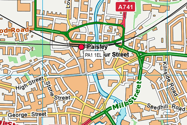 PA1 1EL map - OS VectorMap District (Ordnance Survey)