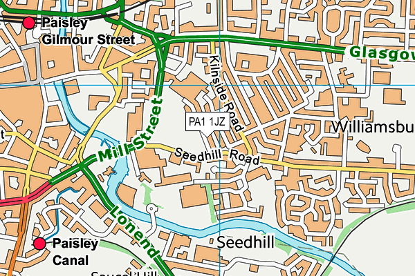 PA1 1JZ map - OS VectorMap District (Ordnance Survey) PA1 1JZ map - OS VectorMap District (Ordnance Survey)