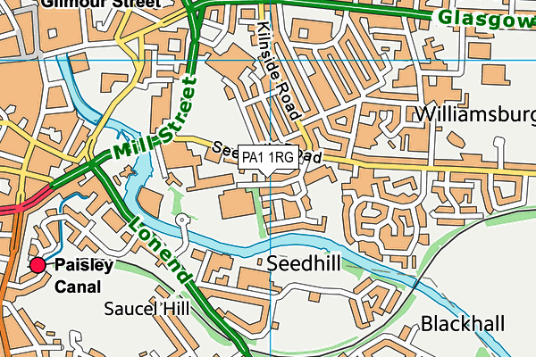 PA1 1RG map - OS VectorMap District (Ordnance Survey)