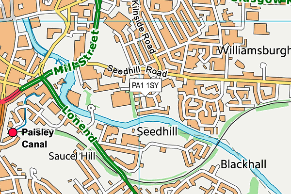 PA1 1SY map - OS VectorMap District (Ordnance Survey)