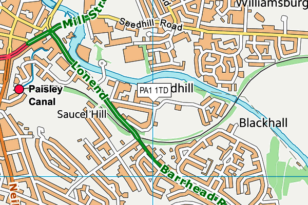 PA1 1TD map - OS VectorMap District (Ordnance Survey) PA1 1TD map - OS VectorMap District (Ordnance Survey)