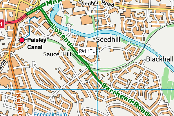 PA1 1TL map - OS VectorMap District (Ordnance Survey) PA1 1TL map - OS VectorMap District (Ordnance Survey)