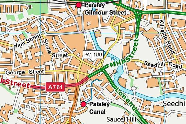 PA1 1UU map - OS VectorMap District (Ordnance Survey) PA1 1UU map - OS VectorMap District (Ordnance Survey)