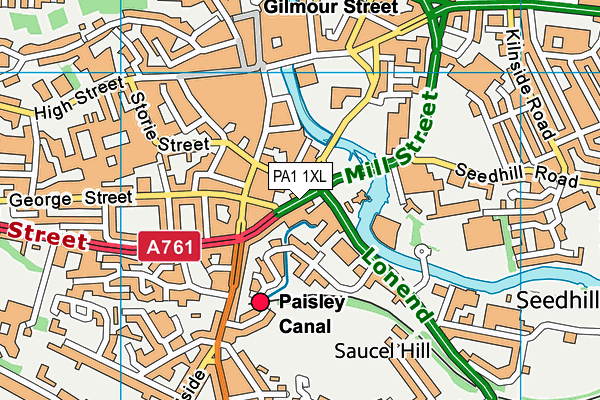 PA1 1XL map - OS VectorMap District (Ordnance Survey) PA1 1XL map - OS VectorMap District (Ordnance Survey)
