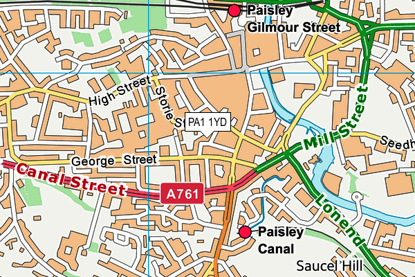 PA1 1YD map - OS VectorMap District (Ordnance Survey) PA1 1YD map - OS VectorMap District (Ordnance Survey)